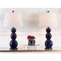 Safavieh Jayne 26.5-inch H Three Sphere Glass Lamp Set of 2 - Navy/Off-White (LIT4089B-SET2)