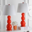 Safavieh Jayne 26.5-inch H Three Sphere Glass Lamp Set of 2 - Blood Orange/Off-White (LIT4089D-SET2)