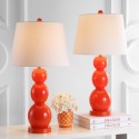 Safavieh Jayne 26.5-inch H Three Sphere Glass Lamp Set of 2 - Blood Orange/Off-White (LIT4089D-SET2)