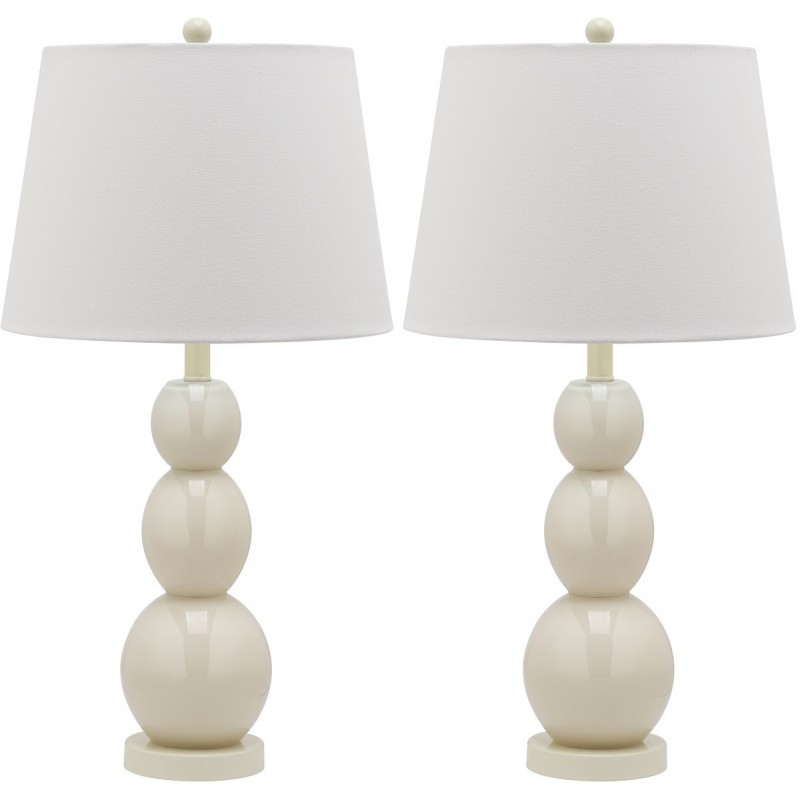 Safavieh Jayne 26.5-inch H Three Sphere Glass Lamp Set of 2 - Light Grey/Off-White (LIT4089F-SET2)