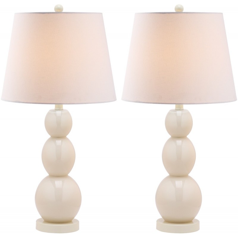 Safavieh Jayne 26.5-inch H Three Sphere Glass Lamp Set of 2 - Light Grey/Off-White (LIT4089F-SET2)