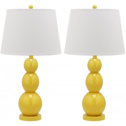 Safavieh Jayne 26.5-inch H Three Sphere Glass Lamp Set of 2 - Yellow/Off-White (LIT4089H-SET2)