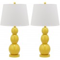 Safavieh Jayne 26.5-inch H Three Sphere Glass Lamp Set of 2 - Yellow/Off-White (LIT4089H-SET2)