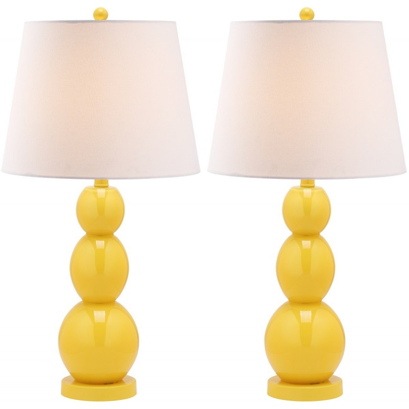 Safavieh Jayne 26.5-inch H Three Sphere Glass Lamp Set of 2 - Yellow/Off-White (LIT4089H-SET2)