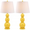 Safavieh Jayne 26.5-inch H Three Sphere Glass Lamp Set of 2 - Yellow/Off-White (LIT4089H-SET2)