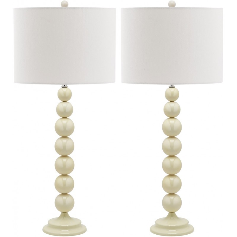 Safavieh Jenna 31.5-inch H Stacked Ball Lamp Set of 2 - White/Off-White (LIT4090A-SET2)