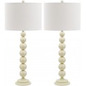 Safavieh Jenna 31.5-inch H Stacked Ball Lamp Set of 2 - White/Off-White (LIT4090A-SET2)