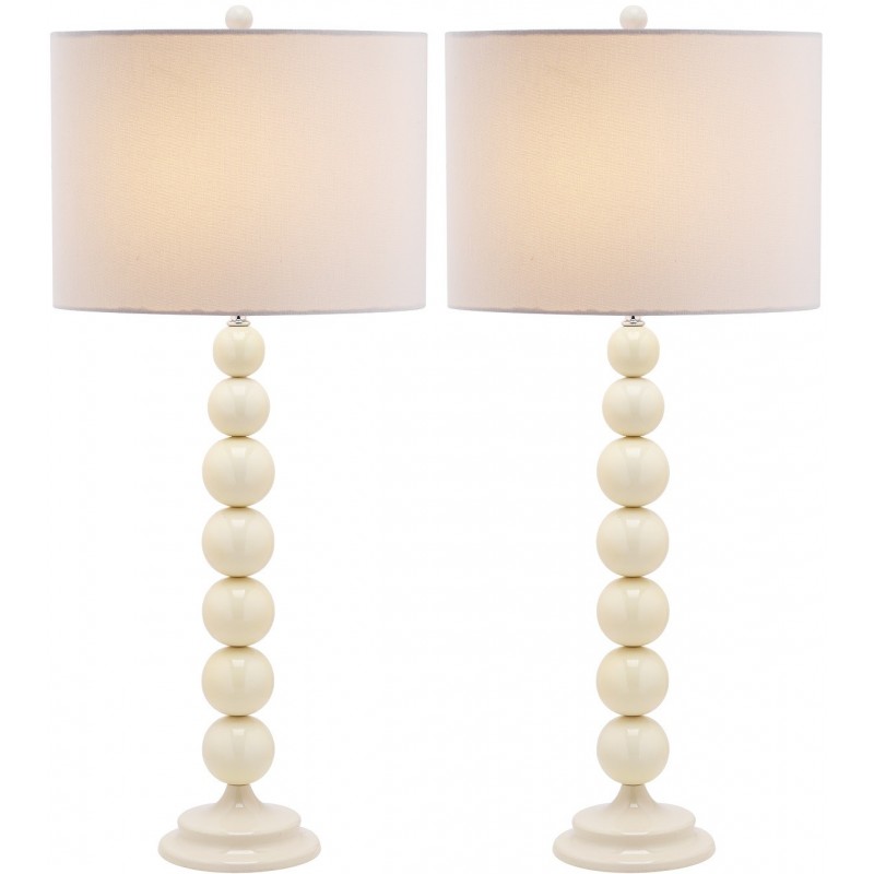 Safavieh Jenna 31.5-inch H Stacked Ball Lamp Set of 2 - White/Off-White (LIT4090A-SET2)