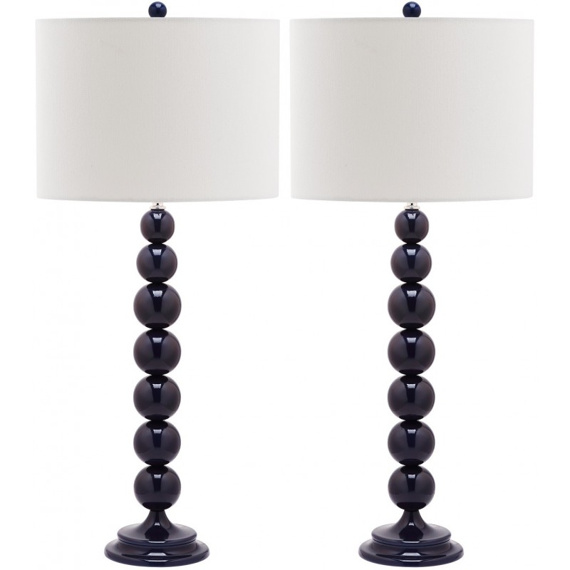 Safavieh Jenna 31.5-inch H Stacked Ball Lamp - Navy/Off-White (LIT4090B-SET2)