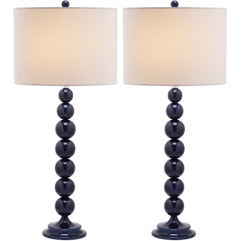 Safavieh Jenna 31.5-inch H Stacked Ball Lamp - Navy/Off-White (LIT4090B-SET2)