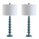 Safavieh Jenna 31.5-inch H Stacked Ball Lamp Set of 2 - Marine Blue/Off-White (LIT4090C-SET2)