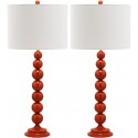 Safavieh Jenna 31.5-inch H Stacked Ball Lamp Set of 2 - Blood Orange/Off-White (LIT4090D-SET2)