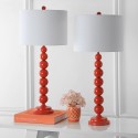 Safavieh Jenna 31.5-inch H Stacked Ball Lamp Set of 2 - Blood Orange/Off-White (LIT4090D-SET2)