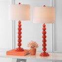 Safavieh Jenna 31.5-inch H Stacked Ball Lamp Set of 2 - Blood Orange/Off-White (LIT4090D-SET2)