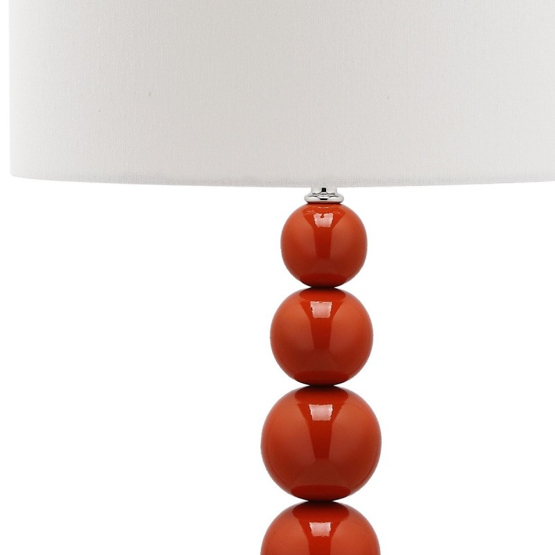 Safavieh Jenna 31.5-inch H Stacked Ball Lamp Set of 2 - Blood Orange/Off-White (LIT4090D-SET2)