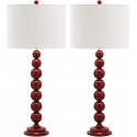 Safavieh Jenna 31.5-inch H Stacked Ball Lamp Set of 2 - Red/Off-White (LIT4090E-SET2)