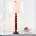 Safavieh Jenna 31.5-inch H Stacked Ball Lamp Set of 2 - Red/Off-White (LIT4090E-SET2)