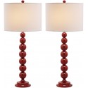 Safavieh Jenna 31.5-inch H Stacked Ball Lamp Set of 2 - Red/Off-White (LIT4090E-SET2)