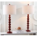 Safavieh Jenna 31.5-inch H Stacked Ball Lamp Set of 2 - Red/Off-White (LIT4090E-SET2)