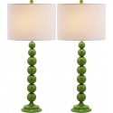 Safavieh Jenna 31.5-inch H Stacked Ball Lamp Set of 2 - Green/Off-White (LIT4090G-SET2)