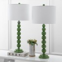 Safavieh Jenna 31.5-inch H Stacked Ball Lamp Set of 2 - Green/Off-White (LIT4090G-SET2)