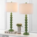 Safavieh Jenna 31.5-inch H Stacked Ball Lamp Set of 2 - Green/Off-White (LIT4090G-SET2)