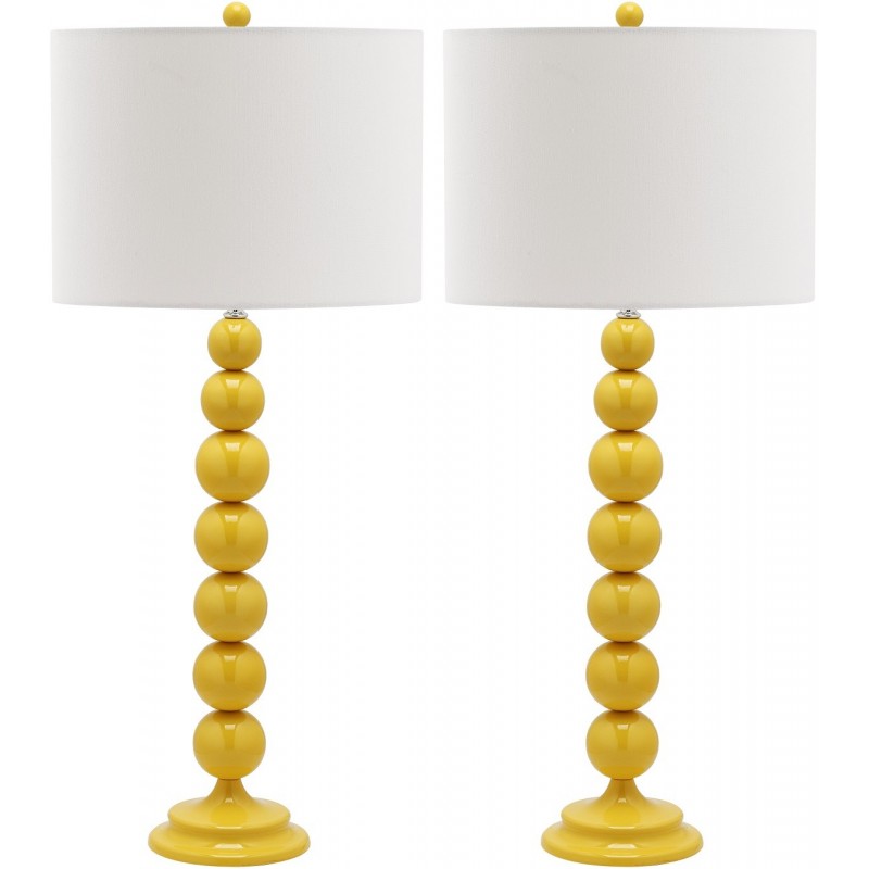 Safavieh Jenna 31.5-inch H Stacked Ball Lamp Set of 2 - Yellow/Off-White (LIT4090H-SET2)