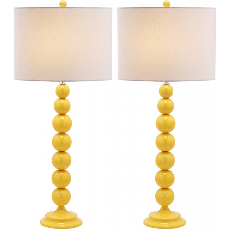 Safavieh Jenna 31.5-inch H Stacked Ball Lamp Set of 2 - Yellow/Off-White (LIT4090H-SET2)