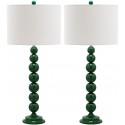 Safavieh Jenna 31.5-inch H Stacked Ball Lamp Set of 2 - Dark Green/Off-White (LIT4090K-SET2)