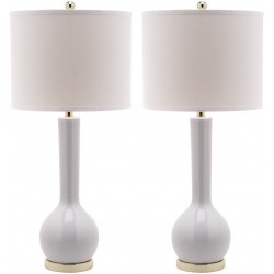 Safavieh Mae 30.5-inch H Long Neck Ceramic Table Lamp - Set of 2 - White (LIT4091A-SET2)