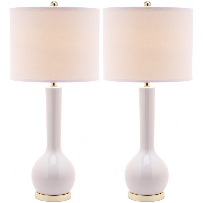 Safavieh Mae 30.5-inch H Long Neck Ceramic Table Lamp - Set of 2 - White (LIT4091A-SET2)