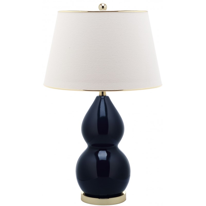 Safavieh Jill 26.5-inch H Double- Gourd Ceramic Lamp - Set of 2 - Navy/Off-white (LIT4093B-SET2)