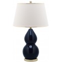 Safavieh Jill 26.5-inch H Double- Gourd Ceramic Lamp - Set of 2 - Navy/Off-white (LIT4093B-SET2)