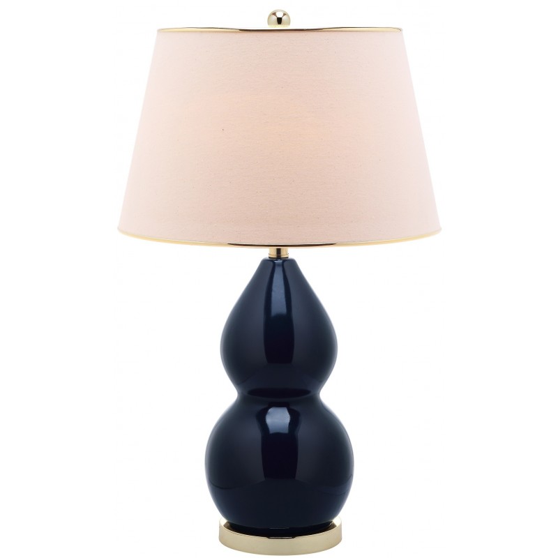 Safavieh Jill 26.5-inch H Double- Gourd Ceramic Lamp - Set of 2 - Navy/Off-white (LIT4093B-SET2)