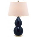 Safavieh Jill 26.5-inch H Double- Gourd Ceramic Lamp - Set of 2 - Navy/Off-white (LIT4093B-SET2)