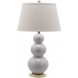Safavieh Pamela 28-inch H Triple Gourd Ceramic Lamp - Set of 2 - White (LIT4095A-SET2)