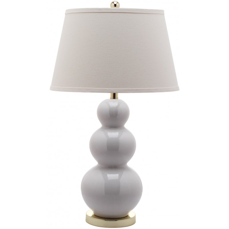 Safavieh Pamela 28-inch H Triple Gourd Ceramic Lamp - Set of 2 - White (LIT4095A-SET2)