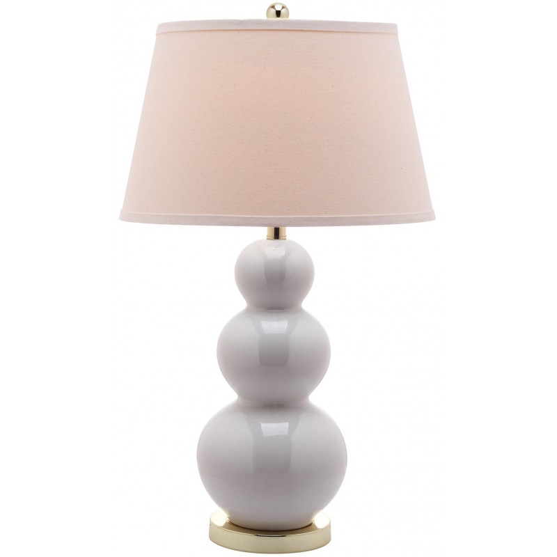 Safavieh Pamela 28-inch H Triple Gourd Ceramic Lamp - Set of 2 - White (LIT4095A-SET2)