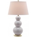 Safavieh Pamela 28-inch H Triple Gourd Ceramic Lamp - Set of 2 - White (LIT4095A-SET2)