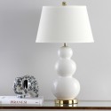 Safavieh Pamela 28-inch H Triple Gourd Ceramic Lamp - Set of 2 - White (LIT4095A-SET2)