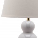 Safavieh Pamela 28-inch H Triple Gourd Ceramic Lamp - Set of 2 - White (LIT4095A-SET2)