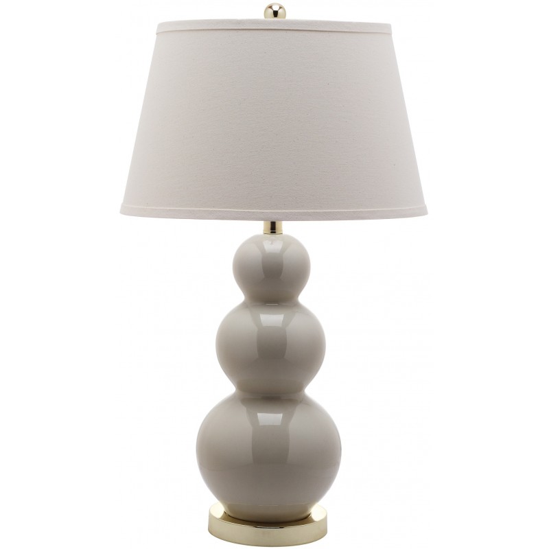 Safavieh Pamela 28-inch H Triple Gourd Ceramic Lamp - Set of 2 - Light Grey (LIT4095F-SET2)