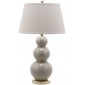 Safavieh Pamela 28-inch H Triple Gourd Ceramic Lamp - Set of 2 - Light Grey (LIT4095F-SET2)