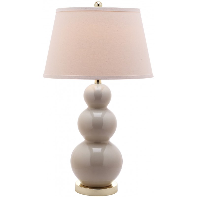 Safavieh Pamela 28-inch H Triple Gourd Ceramic Lamp - Set of 2 - Light Grey (LIT4095F-SET2)