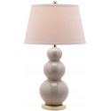 Safavieh Pamela 28-inch H Triple Gourd Ceramic Lamp - Set of 2 - Light Grey (LIT4095F-SET2)