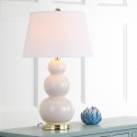 Safavieh Pamela 28-inch H Triple Gourd Ceramic Lamp - Set of 2 - Light Grey (LIT4095F-SET2)