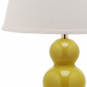 Safavieh Pamela 28-inch H Triple Gourd Ceramic Lamp - Set f 2 - Mustard Gold (LIT4095H-SET2)