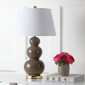 Safavieh Pamela 28-inch H Triple Gourd Ceramic Lamp - Set of 2 - Taupe (LIT4095L-SET2)
