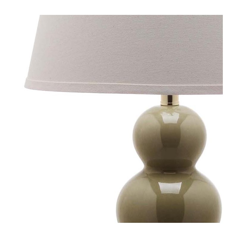 Safavieh Pamela 28-inch H Triple Gourd Ceramic Lamp - Set of 2 - Taupe (LIT4095L-SET2)