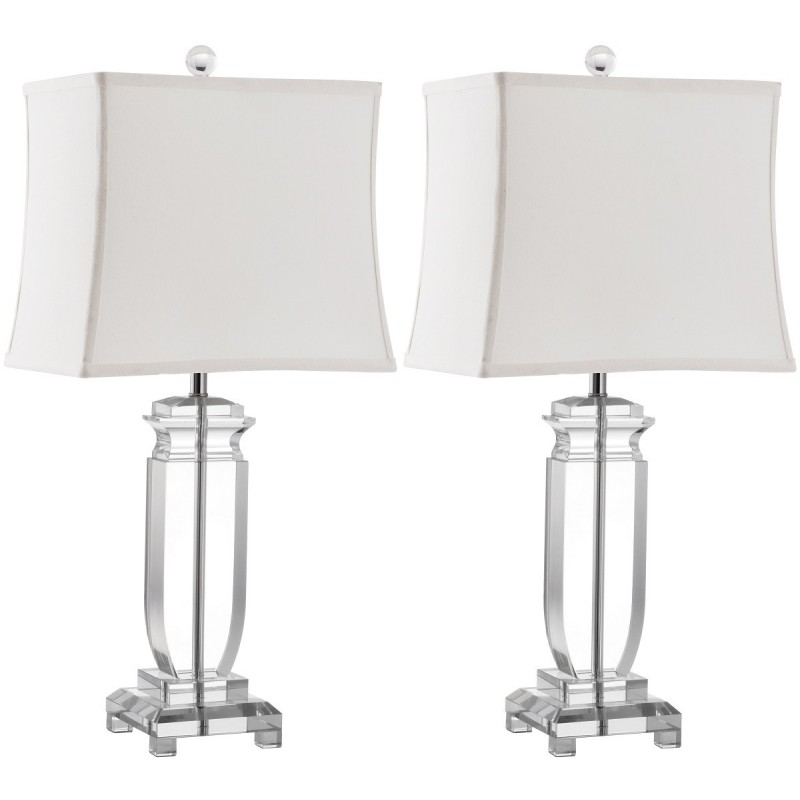 Safavieh Olympia 24-inch H Crystal Table Lamp Set of 2 - Clear/Off-White (LIT4099A-SET2)